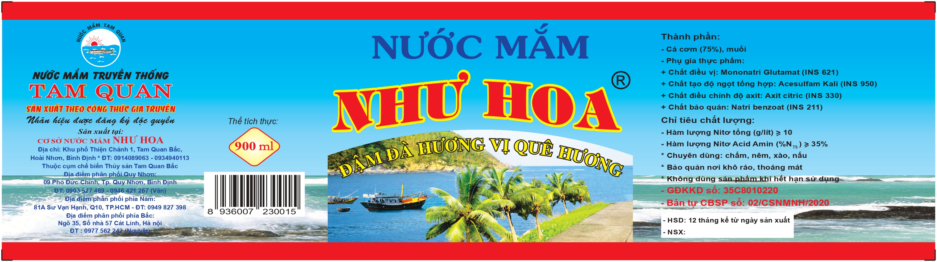 Nhãn NƯỚC MẮM - 72x260 mm